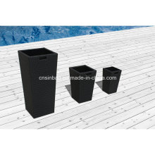 Rattan Flower Pots para Outdoor &amp; Indoor &amp; Garden com alumínio / SGS